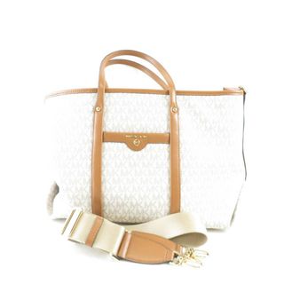 マイケルコース(Michael Kors)の美品 MICHAEL KORS マイケルコース 30T0GKNT1B 2WAYトートバッグ 1点 PVCコーティングキャンバス VANILLA/ACORN バニラ ハンド ショルダー レディース AU2181C (トートバッグ)