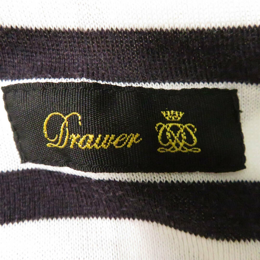 Drawer(ドゥロワー)のDrawer ドゥロワー コットンクルーネックカットソー 1点 1 コットン 長袖 白 黒 トップス レディース AU2177A24  レディースのトップス(Tシャツ(半袖/袖なし))の商品写真
