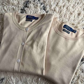 ポロラルフローレン(POLO RALPH LAUREN)のポロラルフローレン　ピマコットン　ニット　カーディガン　ベージュ　アンサンブル(アンサンブル)