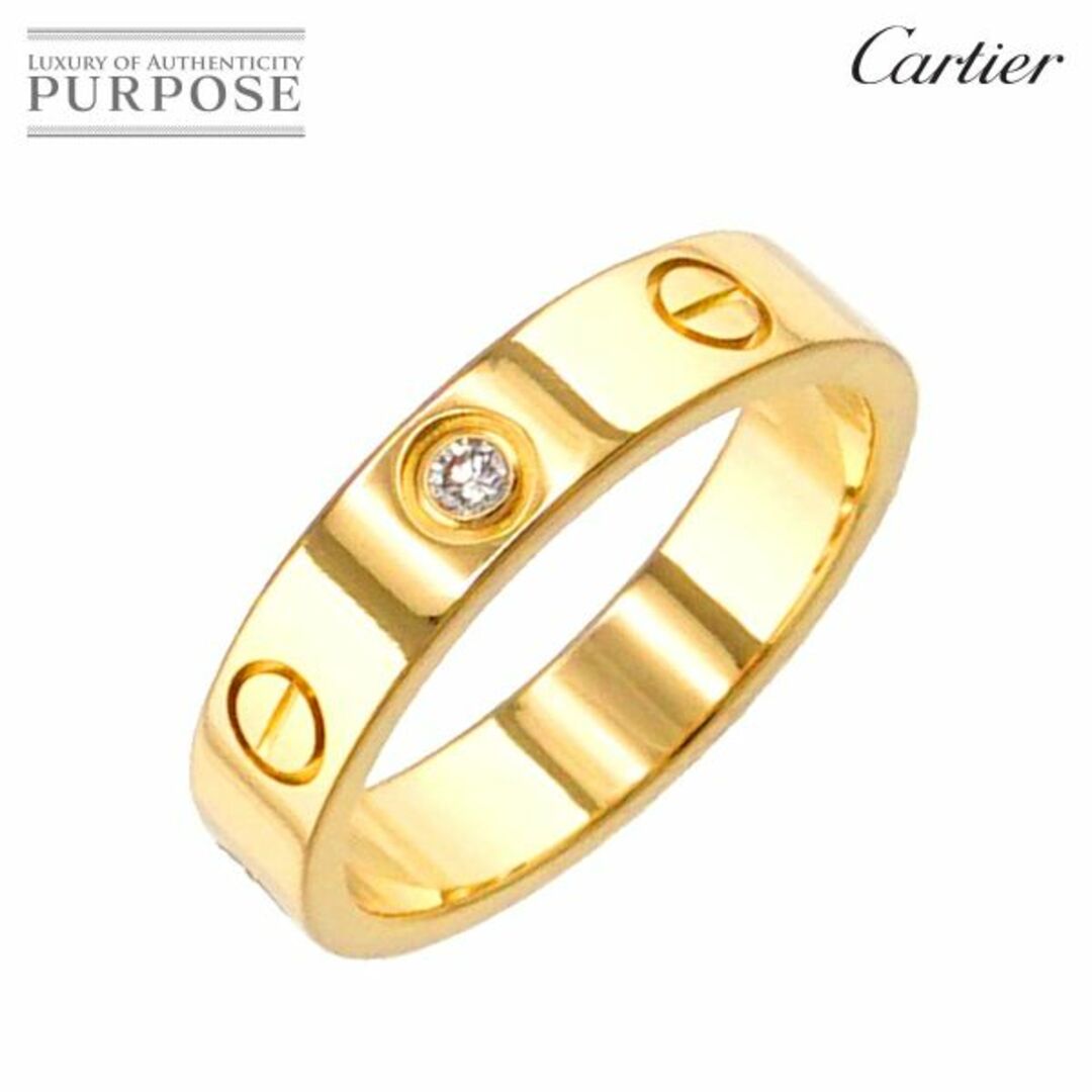 カルティエ Cartier ミニラブ #50 リング ダイヤ 1P K18 YG イエローゴールド 750 指輪 VLP 90199076
