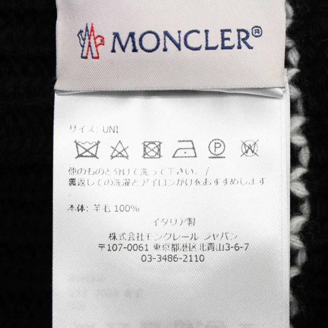 送料無料 12 MONCLER モンクレール 3B00017 M1115 ブラック ネックウォーマー ロゴパッチ付