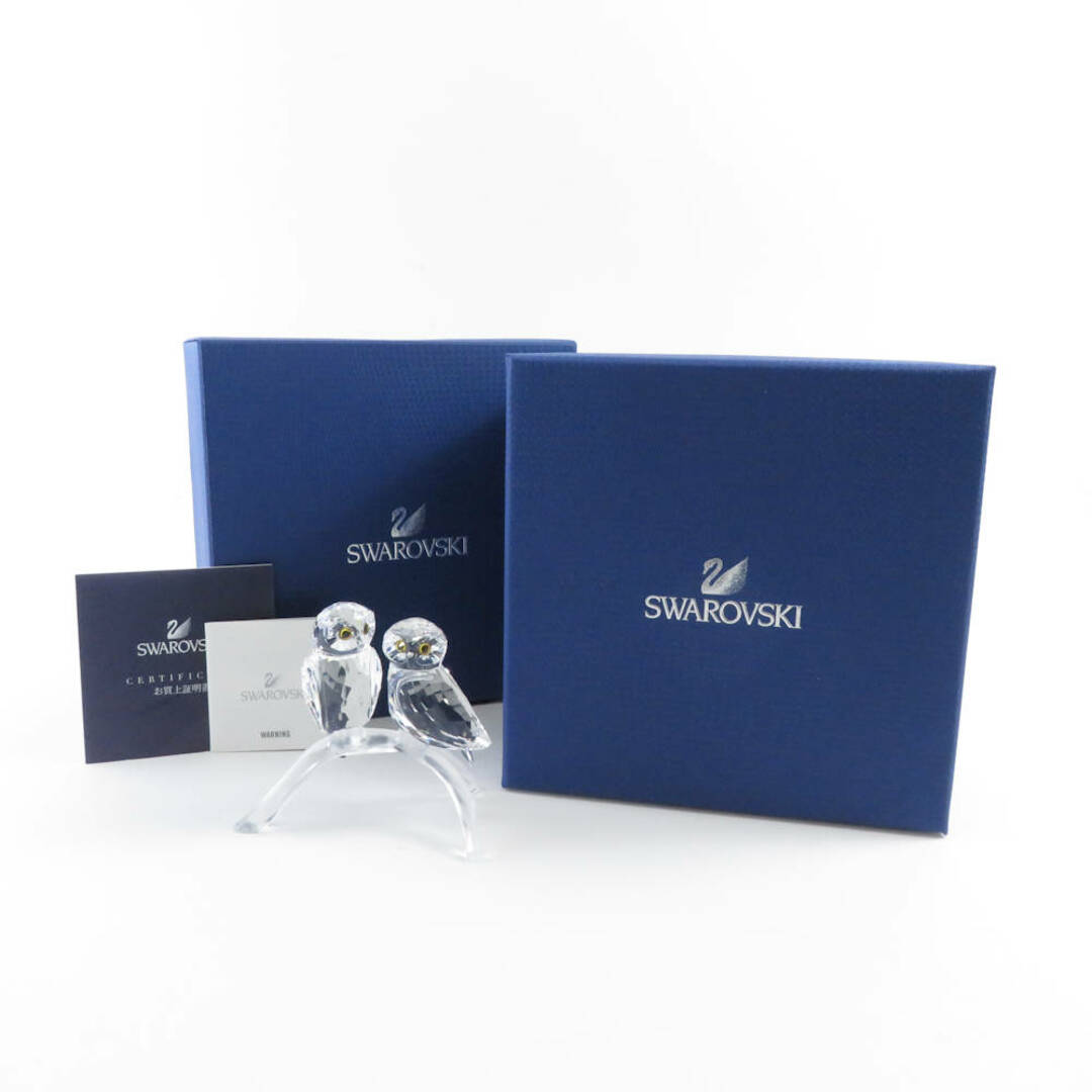 SWAROVSKI - 未使用 SWAROVSKI スワロフスキー 1003312 2匹のフクロウ クリスタルオブジェ 1点 クリスタル Owls 梟 ふくろう 鳥 置物 オーナメント SU4234V