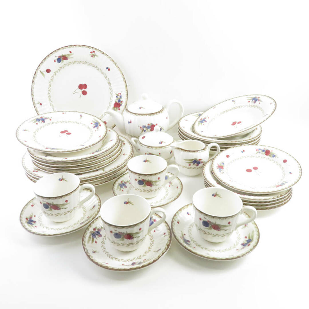 Noritake(ノリタケ)の美品 Noritake ノリタケ CHERRY TIME 食器 ティーセット 26点 ファミリー 茶器 ケーキ デザート コーヒー SY7212A3  インテリア/住まい/日用品のキッチン/食器(食器)の商品写真