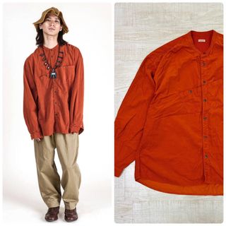 キャピタル 15AW 西部毛布 ウールダッフルコート 七分袖 F オレンジ