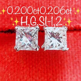 ★1.60ct★✨プリンセスカットダイヤモンドK18クロスピアスイヤリング