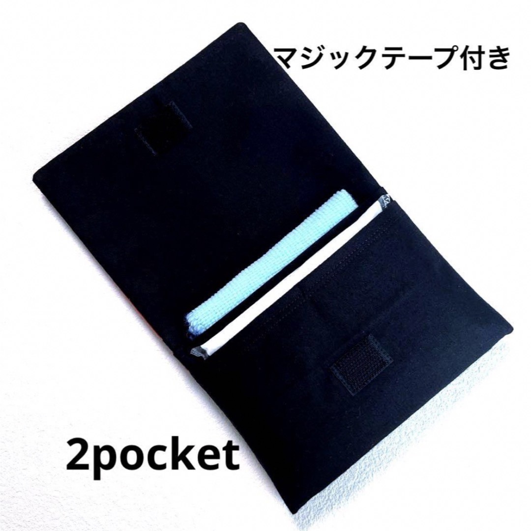 移動ポケット　黒ねこ　マチ&マジックテープ付き ハンドメイドのキッズ/ベビー(外出用品)の商品写真