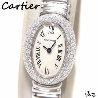 カルティエ(Cartier)の【ダイヤベゼル】カルティエ K18WG ミニベニュワール レディース Cartier 時計 腕時計 中古 ホワイトゴールド【送料無料】(腕時計)