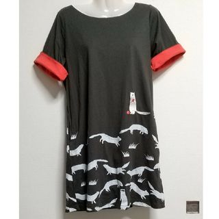 グラニフ(Design Tshirts Store graniph)のグラニフ オコジョ ワンピース  レディース(ミニワンピース)