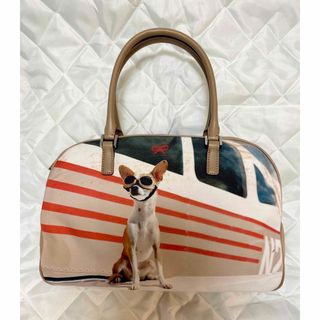 【美品】ANYA HINDMARCH ハンドバッグ バイカラー レザー 茶×黒