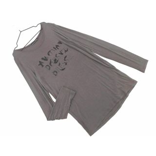 ザラ(ZARA)のZARA ザラ 長袖 プリント ビーズ Tシャツ sizeS/グレー ◇■ レディース(Tシャツ(長袖/七分))