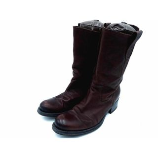 ボエモス(Boemos)のBOEMOS ボエモス レザー ミドル ブーツ size38（24ｃｍくらい）/茶 ◇■ レディース(ブーツ)