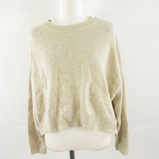 エイチアンドエム(H&M)のエイチ&エム H&M ニット セーター ビッグシルエット 長袖 ベージュ L(ニット/セーター)