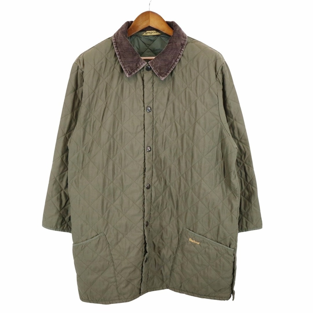 Barbour バブアー キルティングジャケット 刺繍 ユーロ ヨーロッパ カバーオール カーキ (メンズ XL) O7334