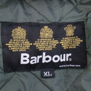 Barbour バブアー キルティングジャケット 刺繍 ユーロ ヨーロッパ カバーオール カーキ (メンズ XL) O7334