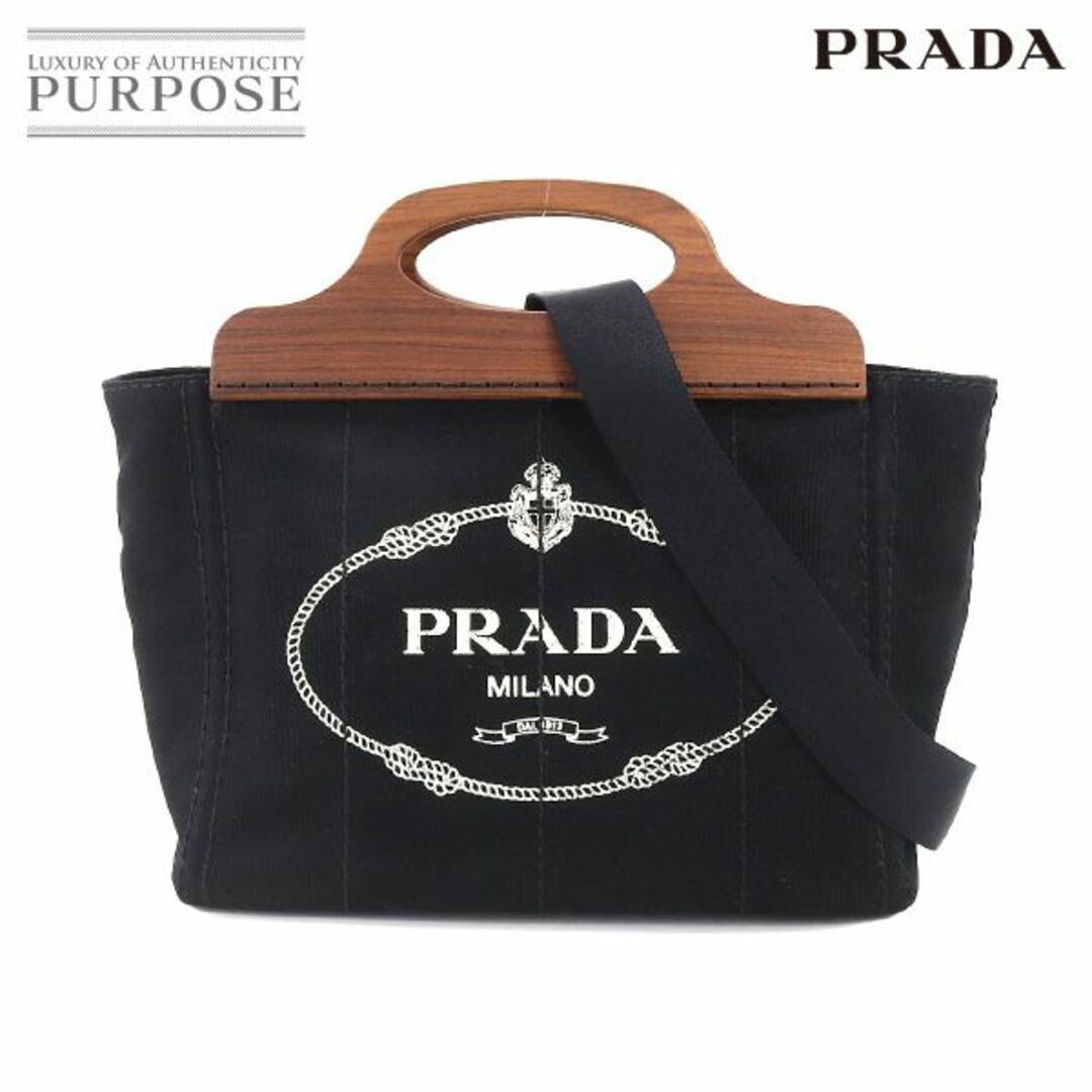 未使用 展示品 プラダ PRADA カナパ 2way ハンド ショルダー バッグ キャンバス ネロ ブラック 1BG350 シルバー 金具 VLP 90209177ブランドプラダ