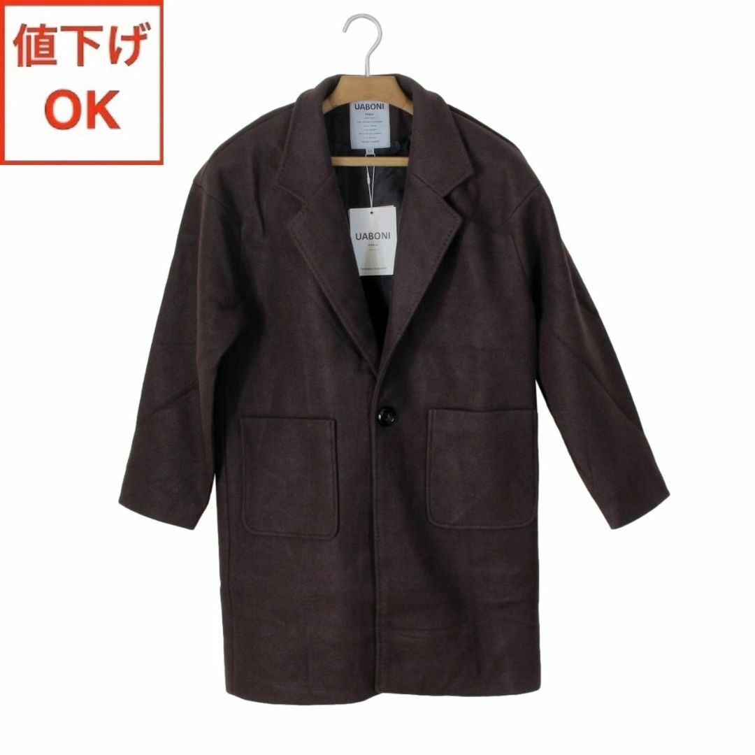 M53【新品未使用・タグ付き】カシミヤジャケット A6 メンズ L ブラウン ... タグ付新品未使用 チェスターコートL
