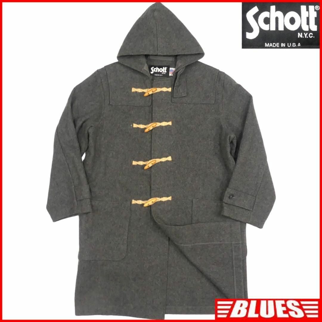 schott(ショット)のアメリカ製 Schott ショット ダッフルコート ロング グレー NR3502 メンズのジャケット/アウター(ダッフルコート)の商品写真