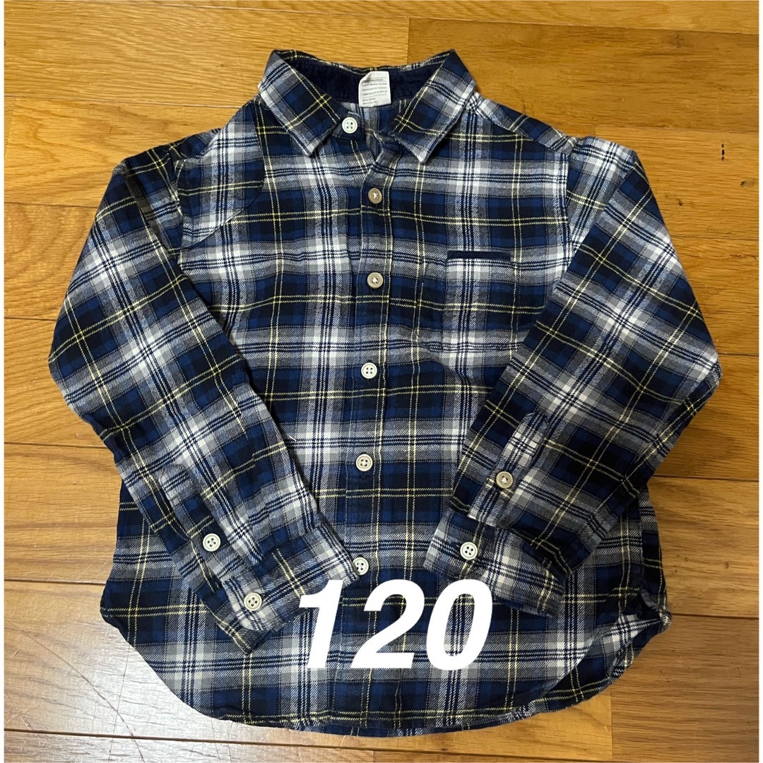 チェックシャツ 120 キッズ/ベビー/マタニティのキッズ服男の子用(90cm~)(ブラウス)の商品写真