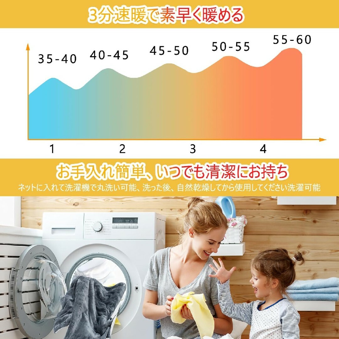 電気毛布 掛け敷き兼用 160×80cm フランネル 温度調整 タイマー