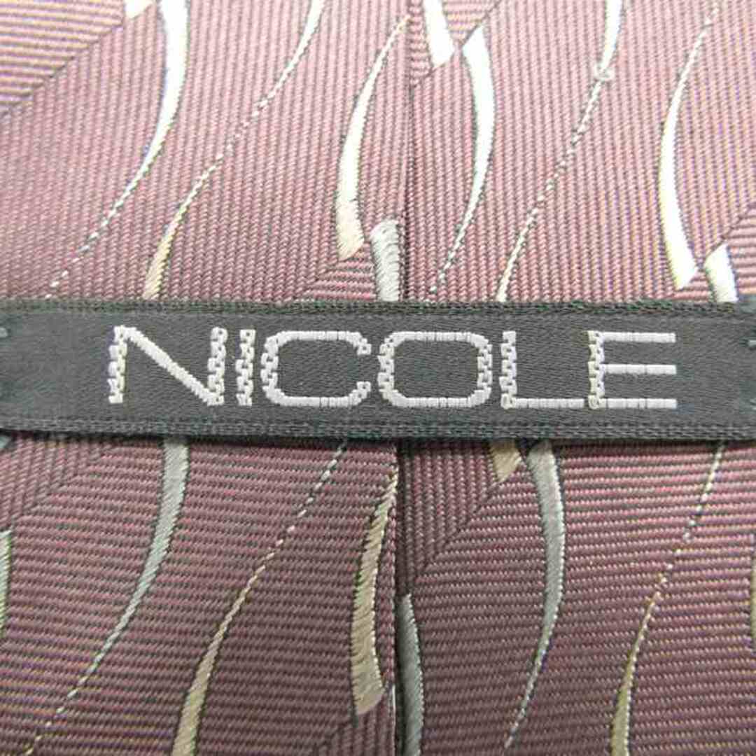 NICOLE(ニコル)のニコル ブランド ネクタイ シルク ストライプ柄 メンズ パープル NICOLE メンズのファッション小物(ネクタイ)の商品写真