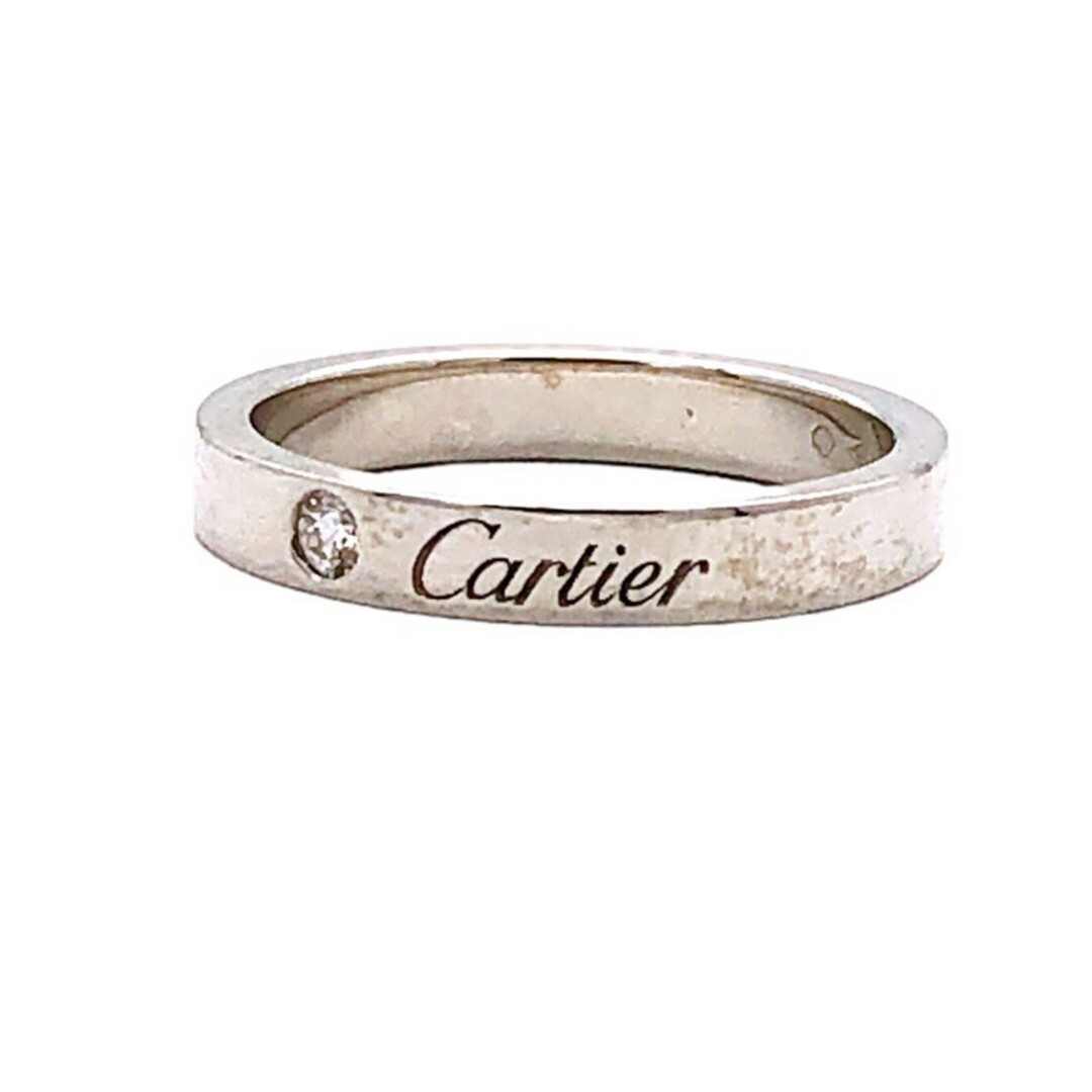 カルティエ Cartier エングレーブド 1Pダイヤリング#51 Pt950プラチナ
