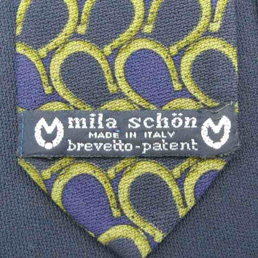 mila schon(ミラショーン)のミラショーン ブランド ネクタイ ウール 総柄 蹄鉄 メンズ ネイビー mila schon メンズのファッション小物(ネクタイ)の商品写真