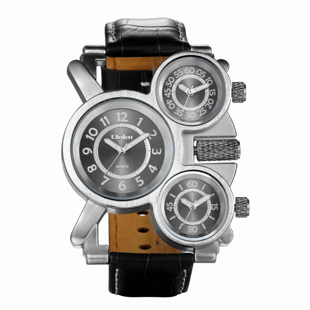 JewelryWe メンズ 腕時計 おしゃれ 人気 防水 革ベルト 大きい文字盤