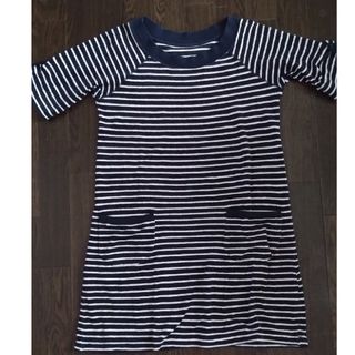 ユニクロ(UNIQLO)のUNIQLO　パイルチュニック　ルームウェア　ネイビー×ホワイト　sizeS(ルームウェア)