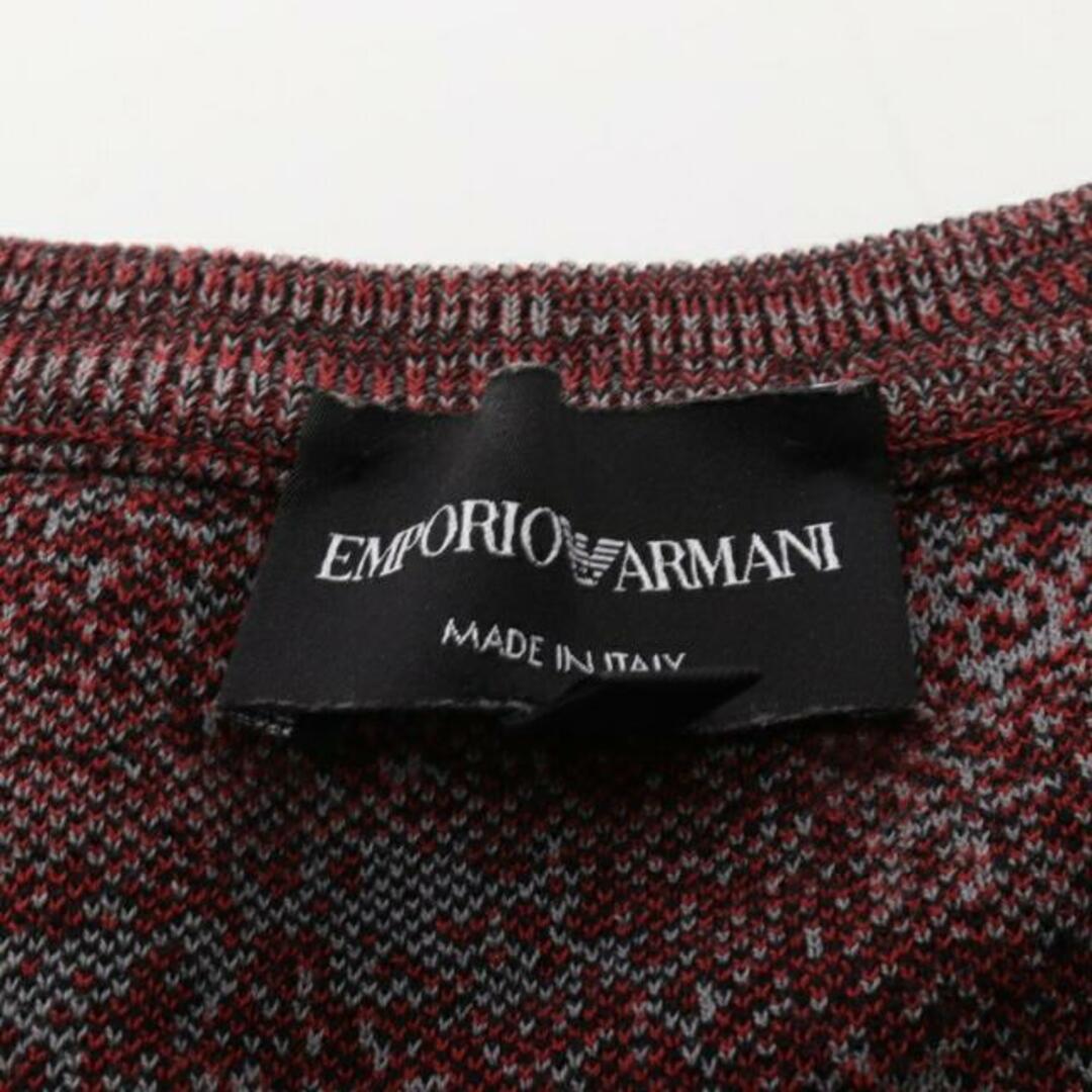 Emporio Armani(エンポリオアルマーニ)の ニット 半袖 コットン モダール レッド マルチカラー メンズのトップス(ニット/セーター)の商品写真