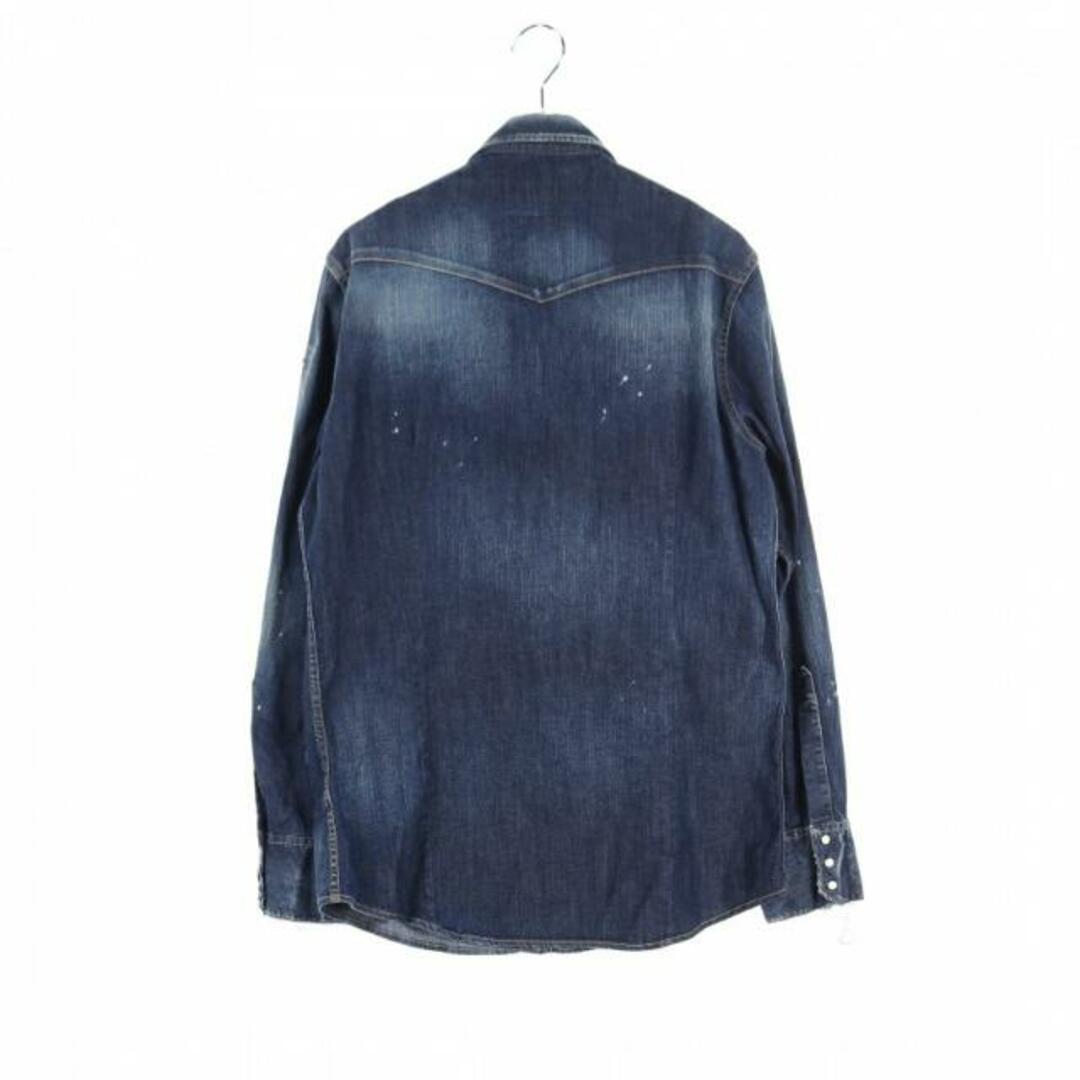 DSQUARED2(ディースクエアード)のClassic Western Denim Shirt デニムシャツ コットン インディゴブルー ダメージ加工 ウォッシュ加工 メンズのトップス(シャツ)の商品写真