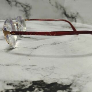 1942超美品　シルエット　眼鏡　メガネ　6658　度強　リムレス　軽め　赤系