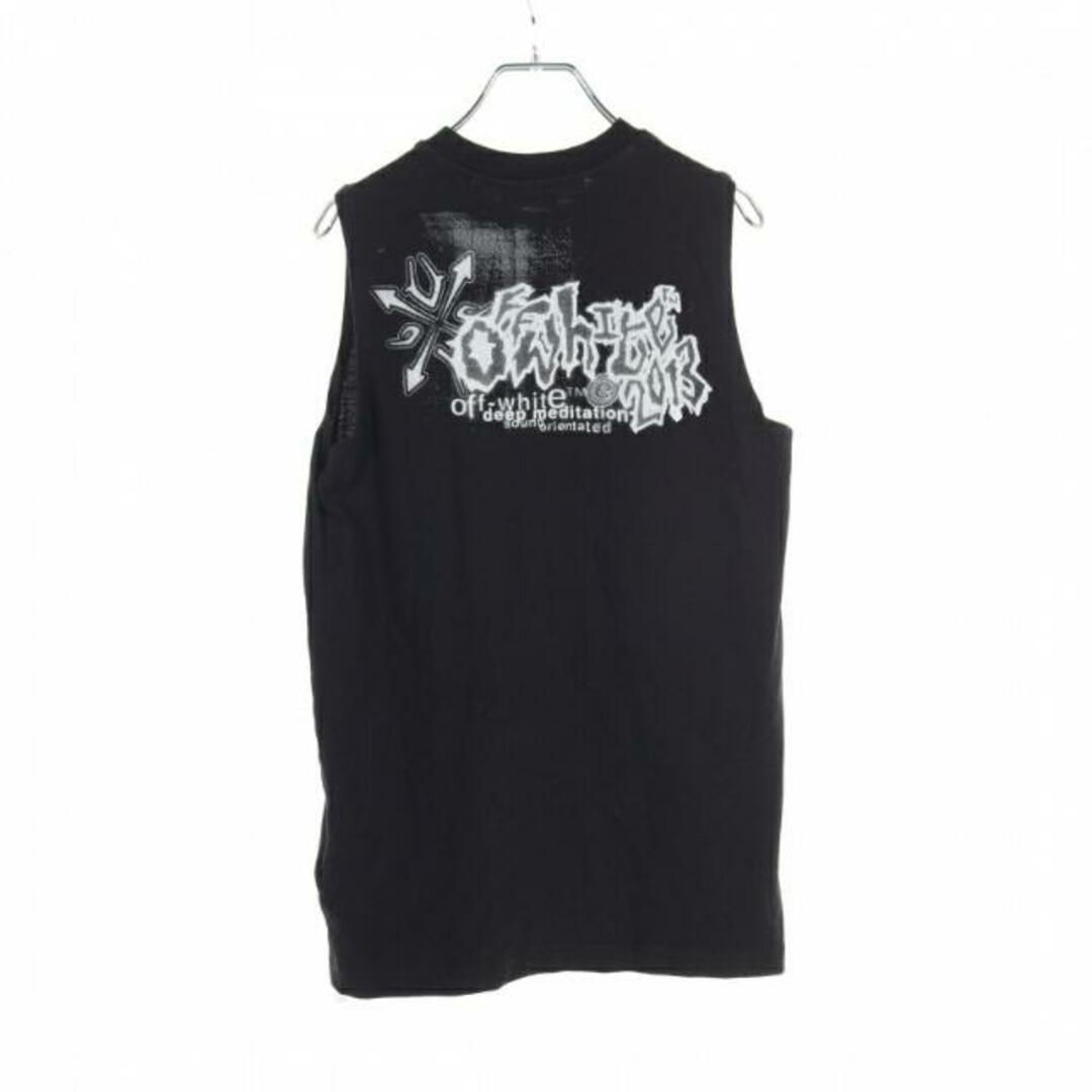 OFF-WHITE(オフホワイト)の Tシャツ ノースリーブ プリント コットン ブラック ホワイト メンズのトップス(Tシャツ/カットソー(半袖/袖なし))の商品写真