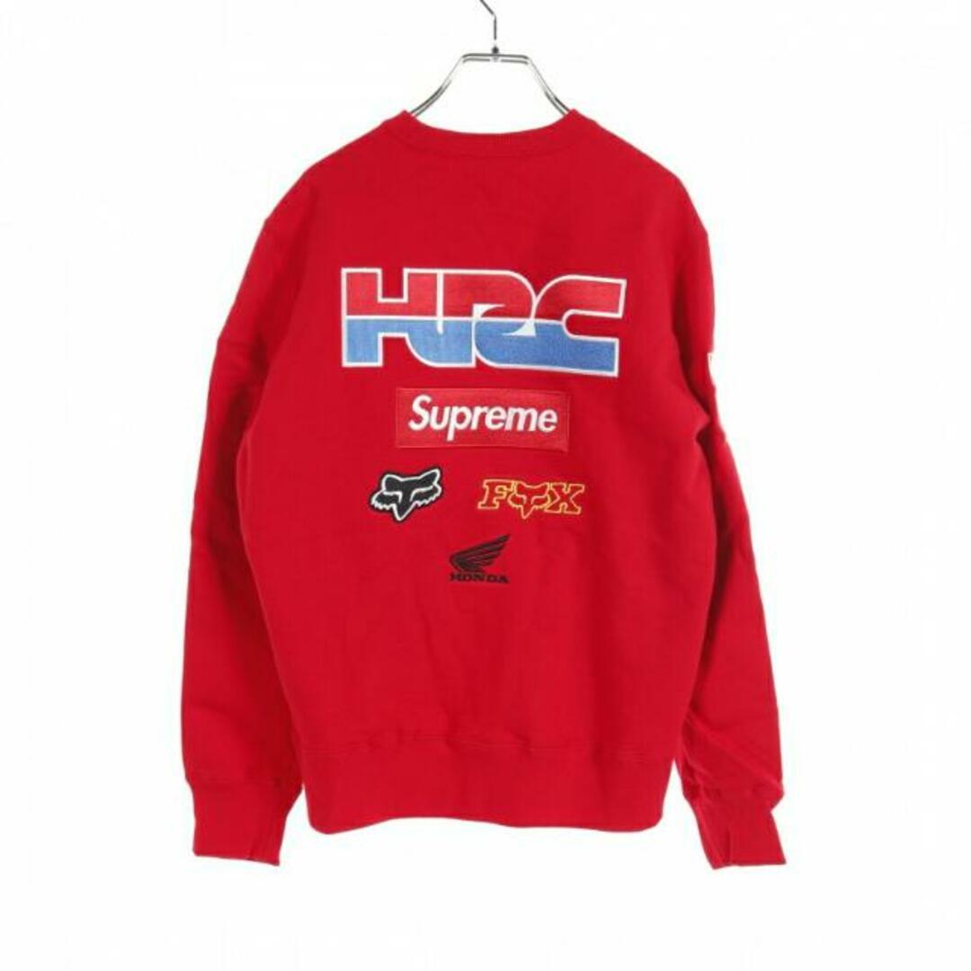 19AW Honda Fox Racing Crewneck Sweatshirt プルオーバーパーカー コットン レッド マルチカラー