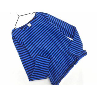 プチバトー(PETIT BATEAU)のPETIT BATEAU プチバトー ボーダー 長袖 Tシャツ sizeS/青ｘ紺 ◇■ レディース(Tシャツ(長袖/七分))