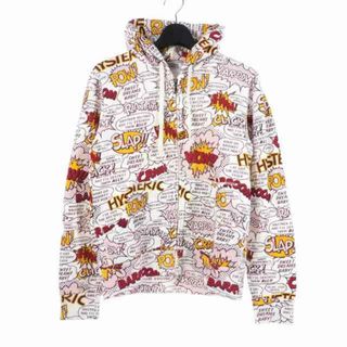 ヒステリックグラマー(HYSTERIC GLAMOUR)のヒステリックグラマー WOW！総柄 プリント スウェット  パーカー S 白 (パーカー)