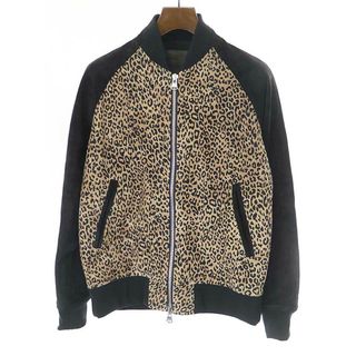 イサムカタヤマバックラッシュ(ISAMUKATAYAMA BACKLASH)のISAMU KATAYAMA BACKLASH イサムカタヤマ バックラッシュ 23SS KILLERS PIG SUEDE LEOPARD BLOUSON ピッグスエード レオパードブルゾン ブラック S(レザージャケット)