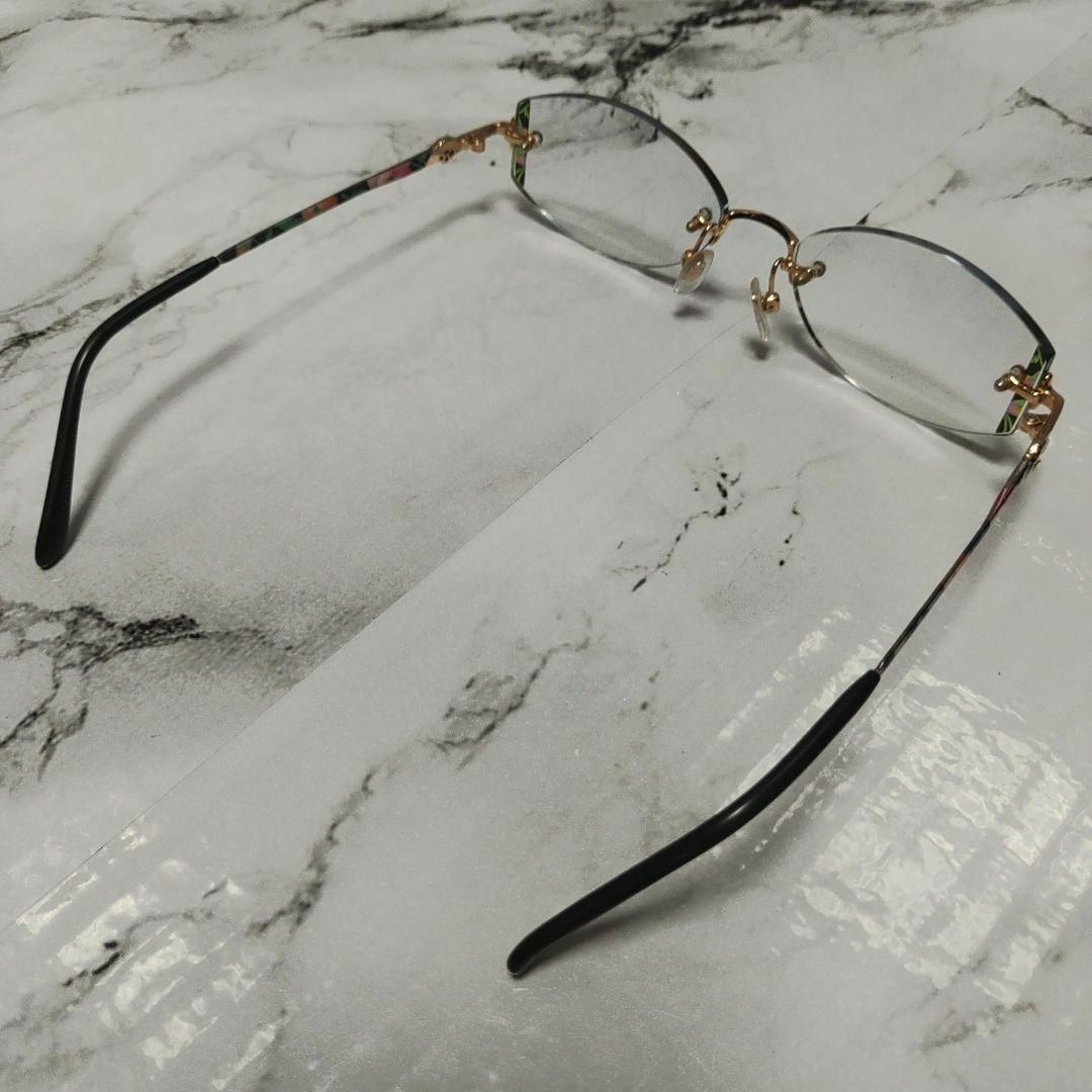 1946超美品　レオナール　メガネ　眼鏡　度弱　J35A　超定番花柄　宝飾 9
