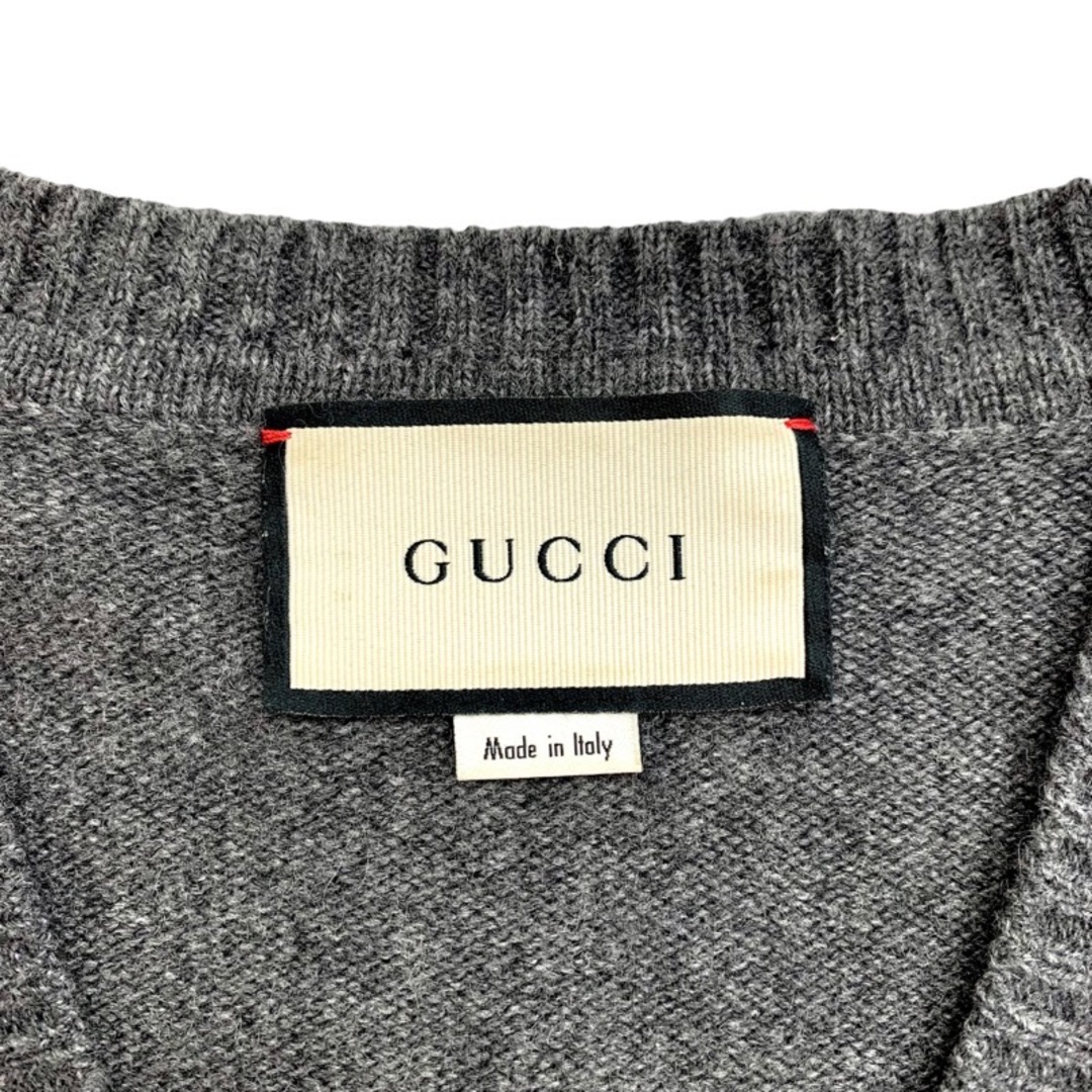 Gucci(グッチ)のグッチ カーディガン ホースビット付き カシミヤ グレー レディースのトップス(カーディガン)の商品写真