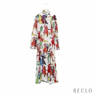 ステラマッカートニー(Stella McCartney)のAll Together Now Lucy In The Sky With Diamonds Dress ドレスワンピース シルク ライトパープル マルチカラー(ロングワンピース/マキシワンピース)