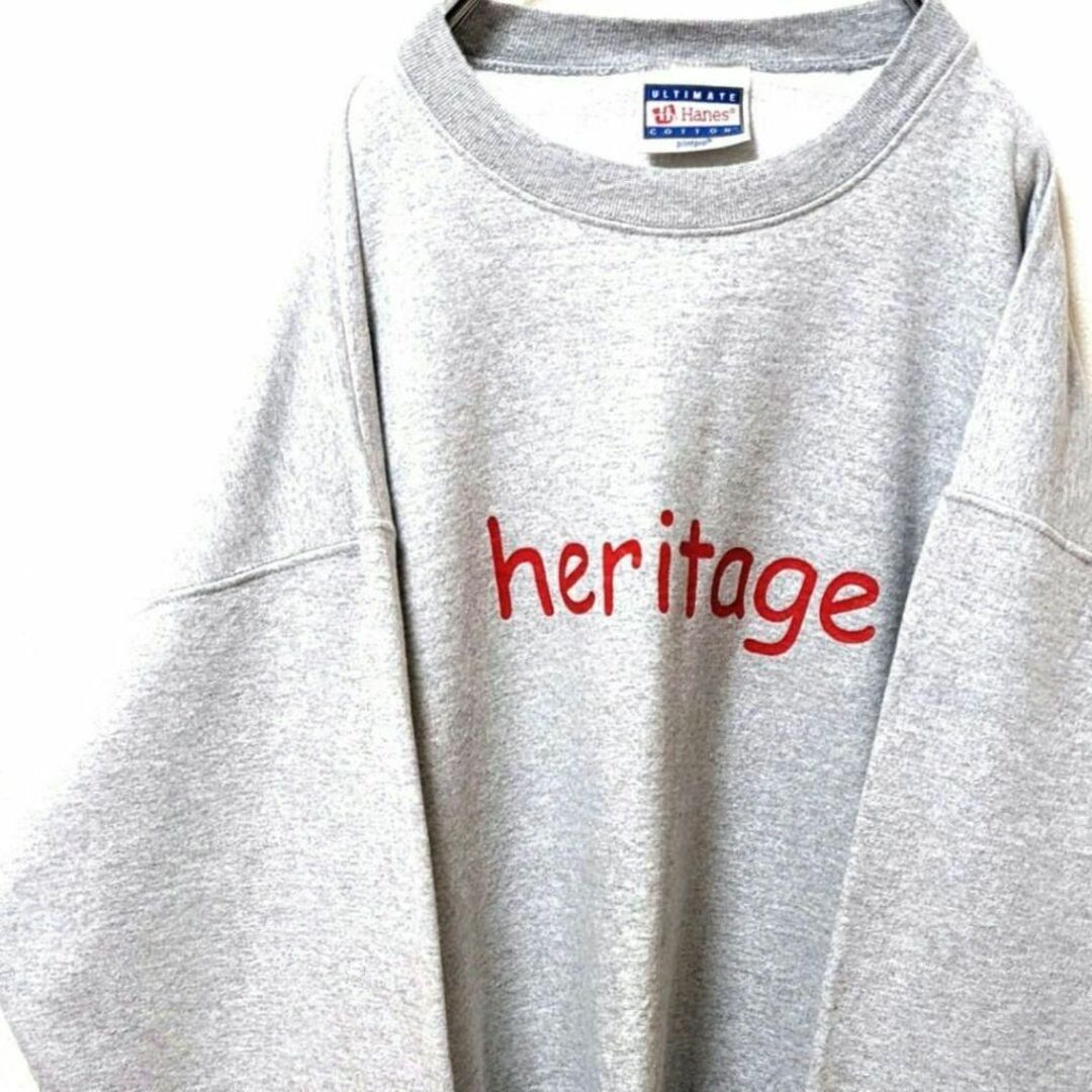 ヘインズ ヘリテージ heritage ロゴ スウェット グレー 灰色