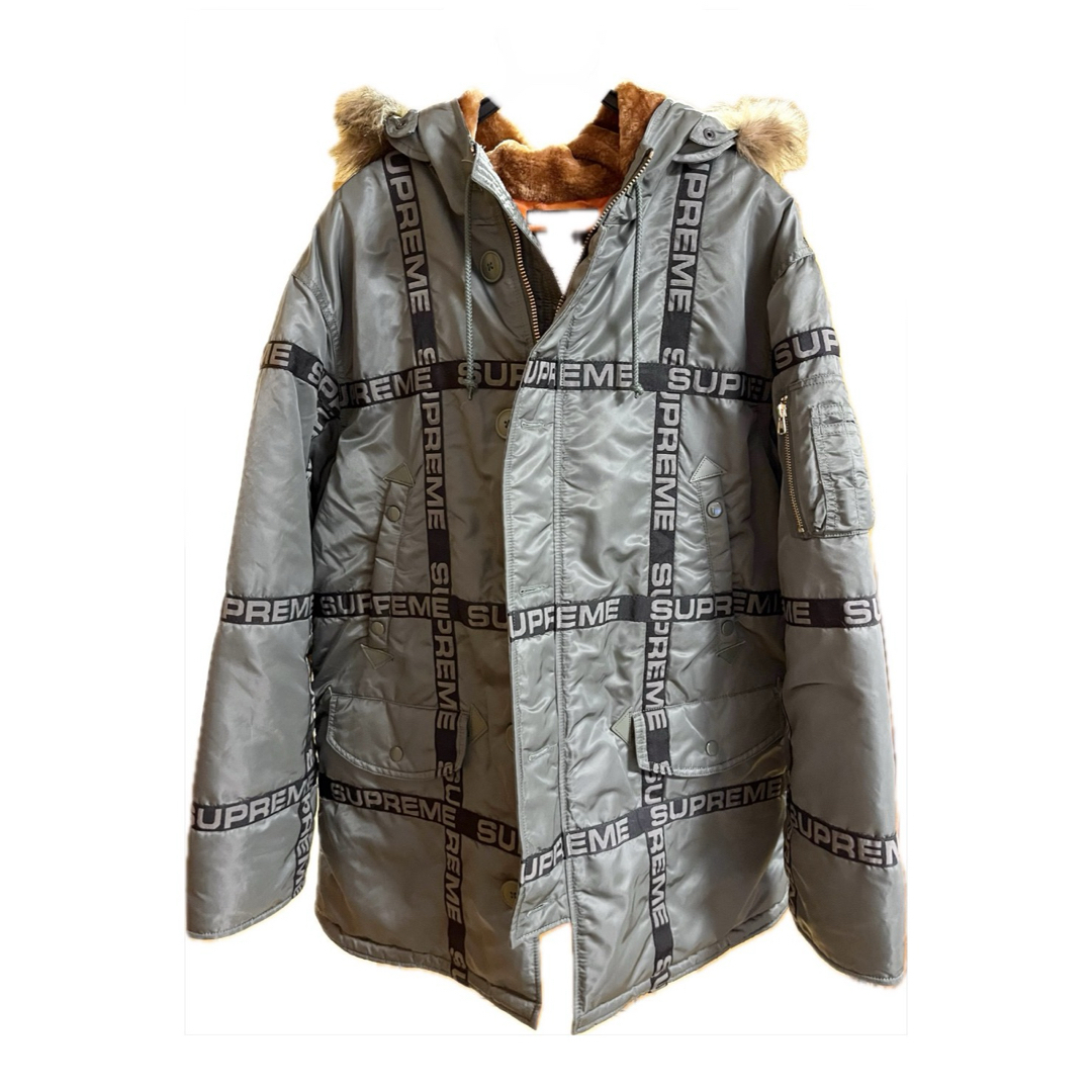 美品　supreme logo tape n-3b parka