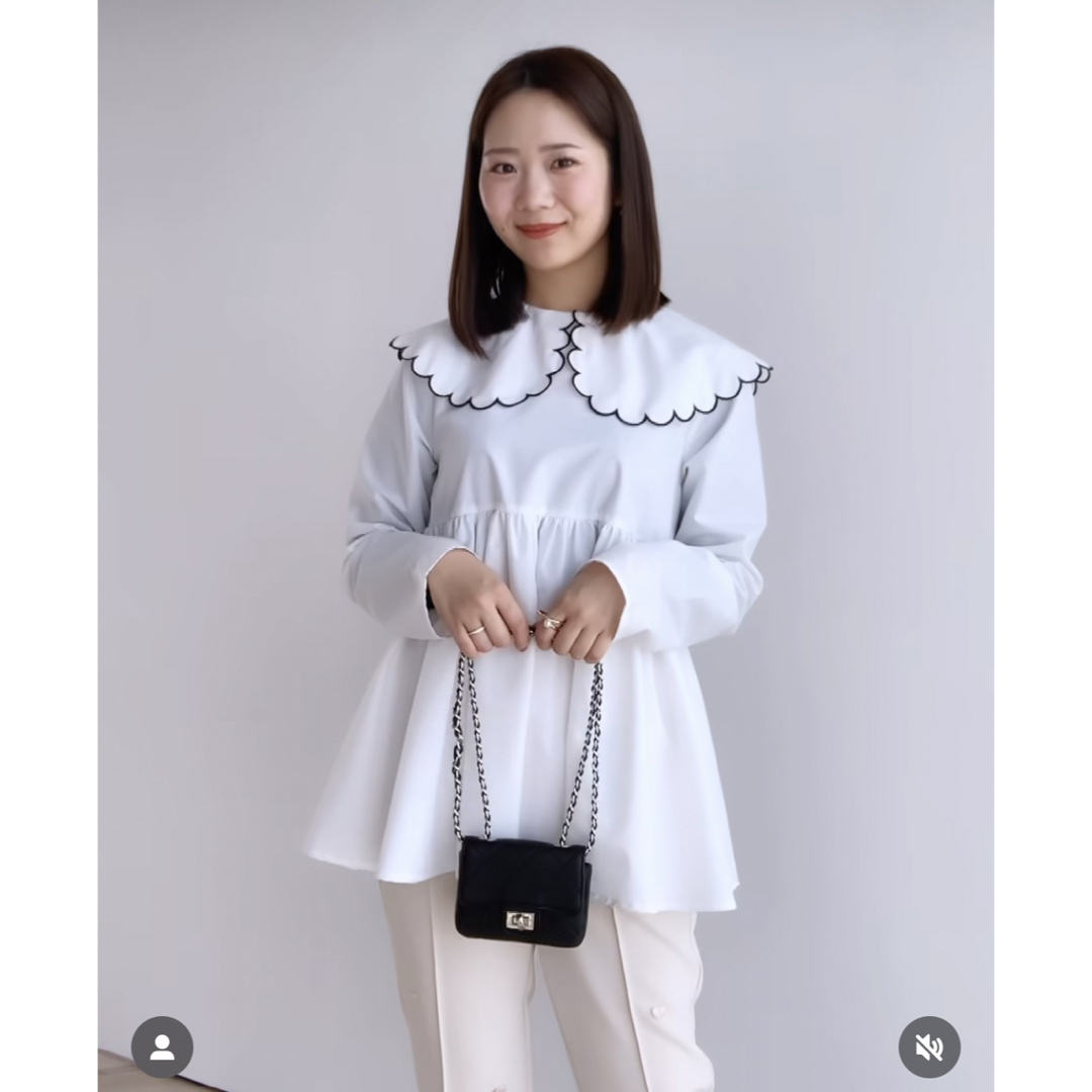 Fitmore フィットモア ポップアップ限定 スカラップカラー ブラウス