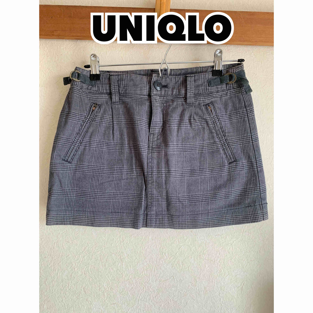 UNIQLO(ユニクロ)のユニクロ　UNIQLO 千鳥格子チェック　ミニスカート レディースのスカート(ミニスカート)の商品写真