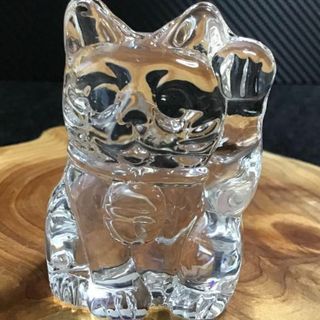招財運・招き猫　クリスタル オーナメント/ ペーパーウエイト(その他)