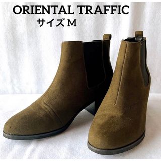 オリエンタルトラフィック(ORiental TRaffic)のオリエンタルトラフィック サイドゴア ショートブーツ ダークグリーン Mサイズ(ブーツ)