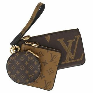 ルイヴィトン(LOUIS VUITTON)のルイヴィトン ポシェット・トリオ モノグイラムリバース ハンドバッグ コインケース ブラウン 茶 未使用 6417(ハンドバッグ)