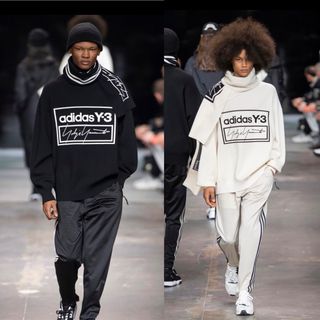 ワイスリー Y-3 アディダス ヨウジヤマモト マフラー ニット アイボリー 黒