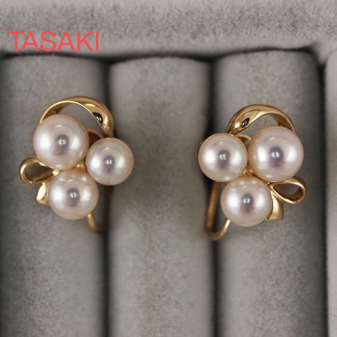 TASAKI＞ K18 パール イヤリング 5.3〜6.2mm-