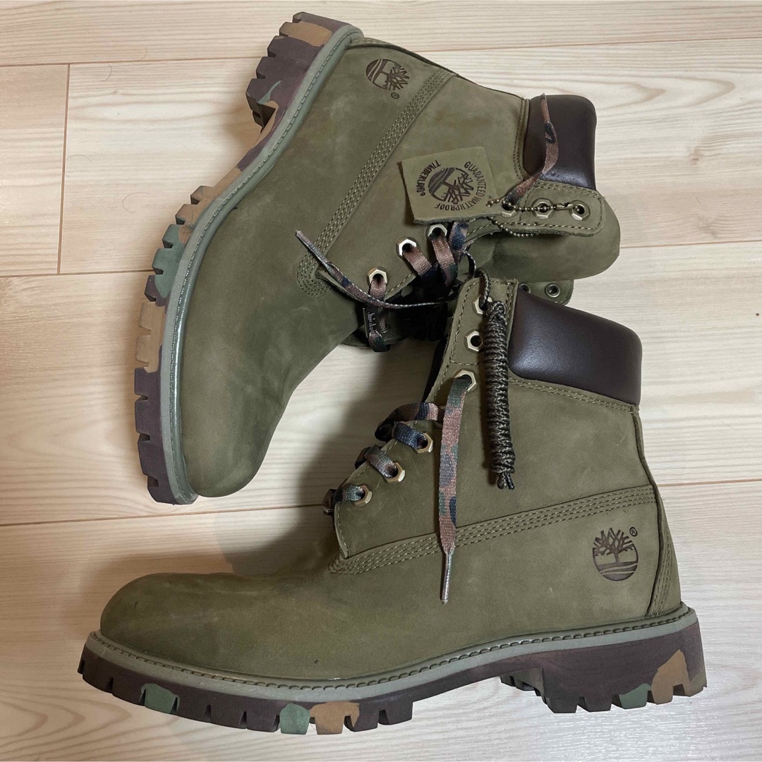 Timberland(ティンバーランド)のレア　ティンバーランド　ブーツ　カーキ　アーミー　6インチブーツ　登山 メンズの靴/シューズ(ブーツ)の商品写真