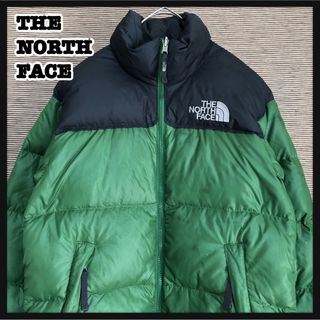 ザノースフェイス(THE NORTH FACE)の【ノースフェイス】ヌプシダウンジャケット　緑　700　刺繍　ワンポイントロゴKA(ダウンジャケット)